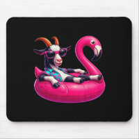 Funny Summer Goat Pink Pool Party Hawaiian Summer 