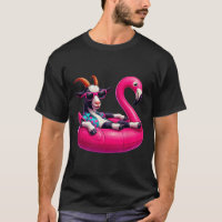 Funny Summer Goat Pink Pool Party Hawaiian Summer 