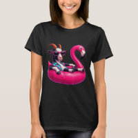 Funny Summer Goat Pink Pool Party Hawaiian Summer