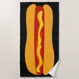 Funny Summer Hot Dog Beach Towel