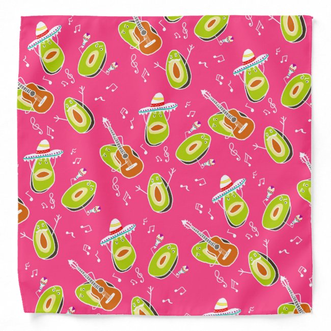 Funny summer modern avocado cartoon illustration bandana