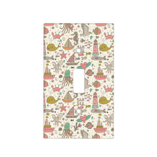 Funny Summer Pattern With Ships Light Switch Cover