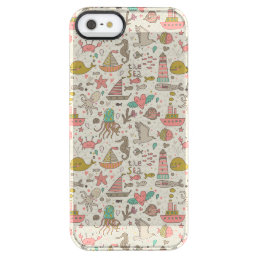 Funny Summer Pattern With Ships Clear iPhone SE/5/5s Case