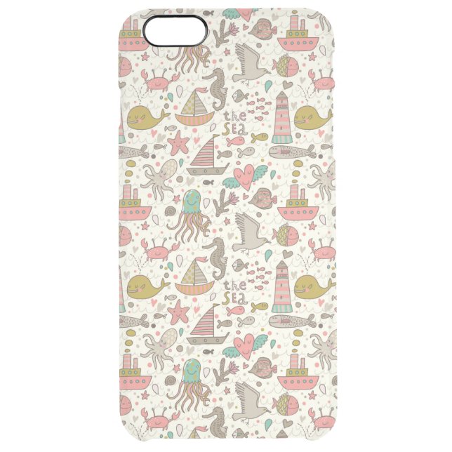 Funny Summer Pattern With Ships Uncommon iPhone Case (Back)