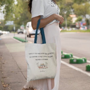 Funny Summer Reading Monogram Book Tote Bag