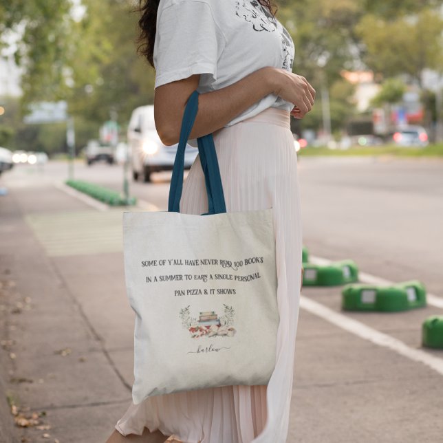 Funny Summer Reading | Monogram Book Tote Bag (Creator Uploaded)