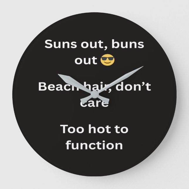 Funny Summer T-Shirt Slogans 2026 Trending Beach H Large Clock (Front)
