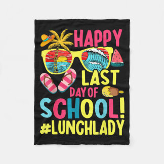 Funny Summer Teacher Happy Last Day Of School Fleece Blanket