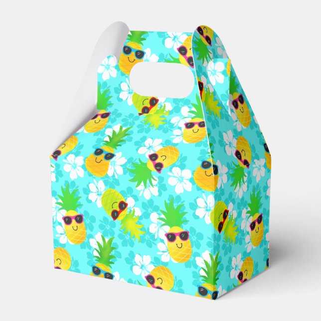 Funny Summer Tropical Pineapples Favor Boxes (Front Side)