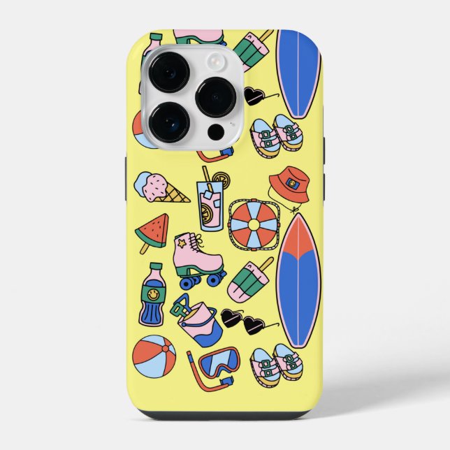 funny summer vacation beach lovers iphone case (Back)