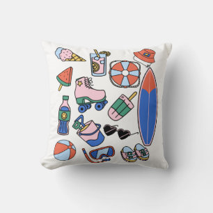 funny summer vacation beach lovers throw pillow