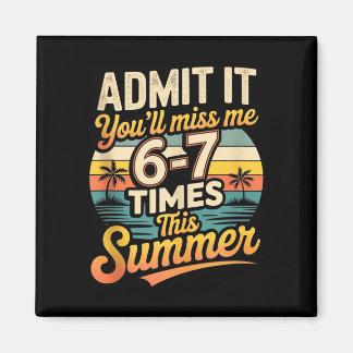 Funny summer vacation retro beach humor missing magnet