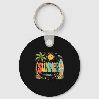 Funny summer vacation tropical beach sunshine keychain