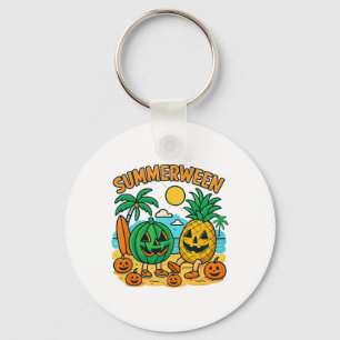 Funny Summerween Cute Watermelon And Pineapple Bea Keychain