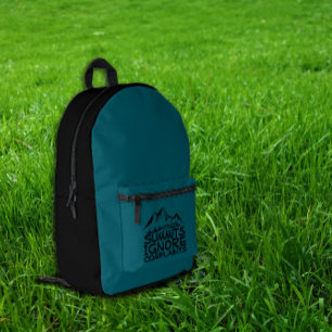Funny Summit Hiking  black blue teal Backpack 