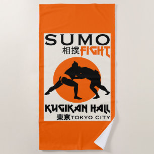 Funny Sumo Wrestler Beach Towel