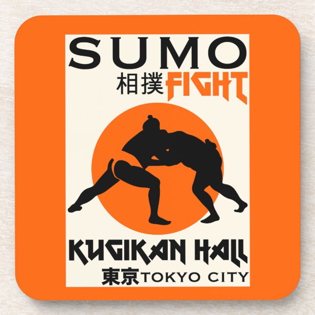 Funny Sumo Wrestler Beverage Coaster (Front)