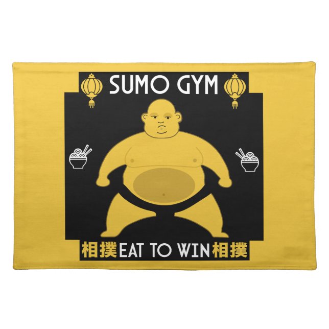 Funny Sumo Wrestler Cloth Placemat (Front)