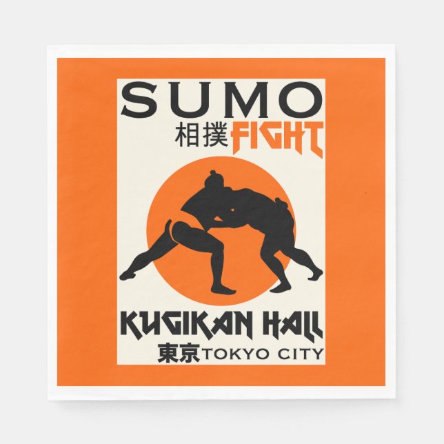 Funny Sumo Wrestler Napkins (Front)