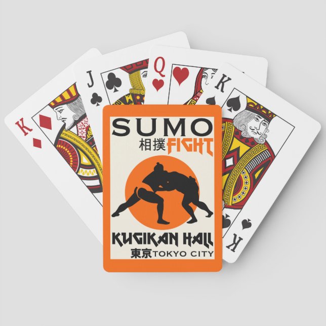 Funny Sumo Wrestler Poker Cards (Back)