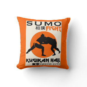 Funny Sumo Wrestler Throw Pillow