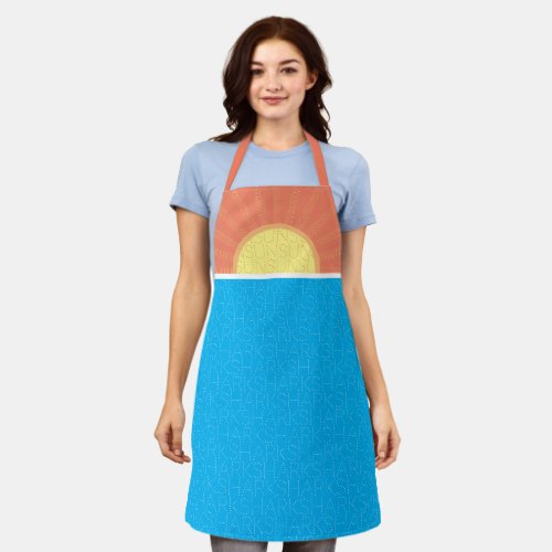 Funny Sun and Sharks Summer Apron