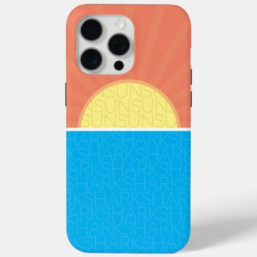 Funny Sun and Sharks Summer iPhone 15 Pro Max Case
