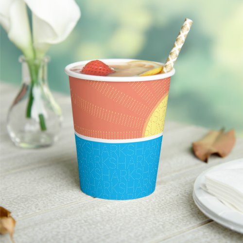 Funny Sun and Sharks Summer Paper Cups