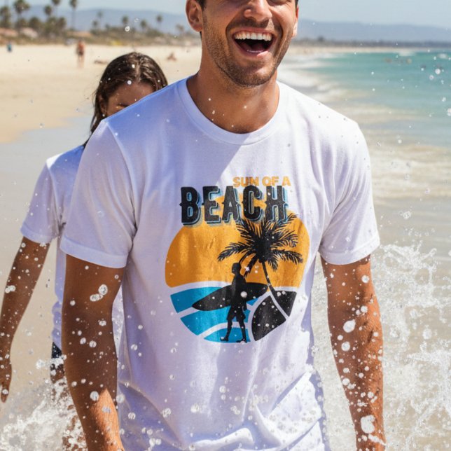 Funny Sun Of A Beach Retro Summer Surfer Sunset T-Shirt (Creator Uploaded)