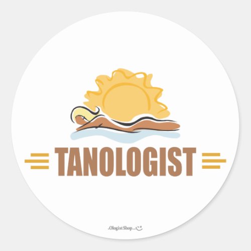 Funny Sun Tanning Classic Round Sticker