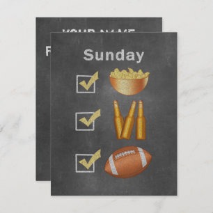 Funny Sunday Football Checklist Invitation