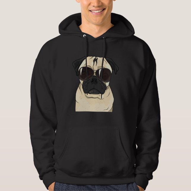 Funny Sunglass Pug T shirt Tee for Pet Lovers Esse (Front)