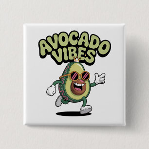Funny Sunglasses Avocado Button
