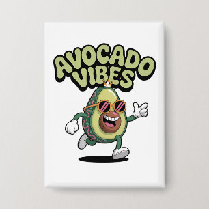 Funny Sunglasses Avocado Button