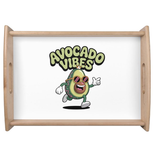 Funny Sunglasses Avocado Serving Tray (Front)