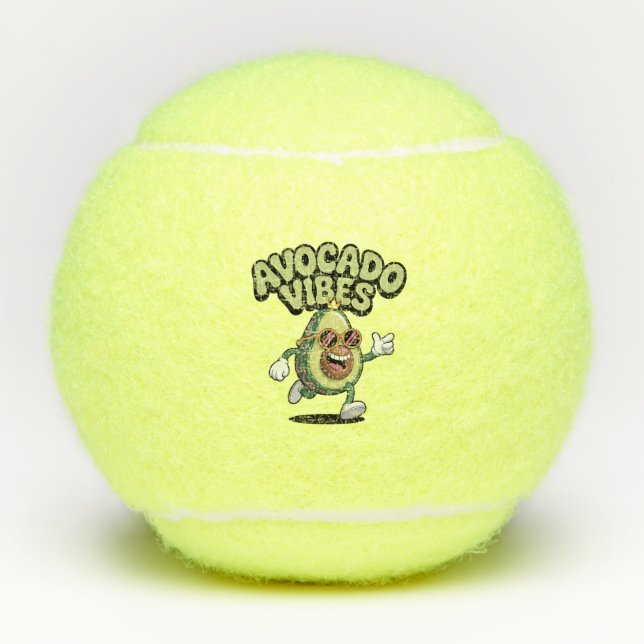 Funny Sunglasses Avocado Tennis Balls (Front)