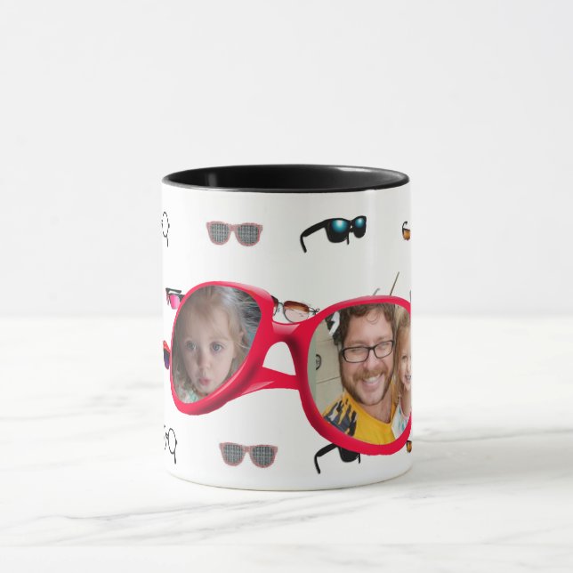 Funny Sunglasses Photo Personalized Coffee Mug (Center)