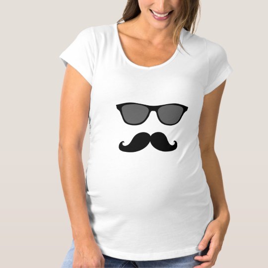 Funny Sunglasses with Mustache Maternity T-Shirt