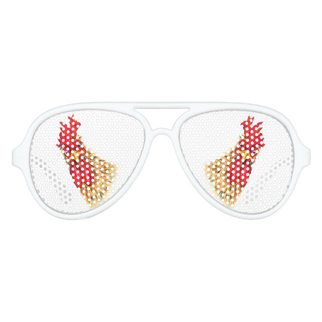 Funny Sunglasses with Surprised Rooster (Front)