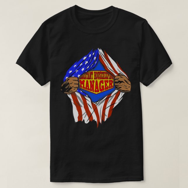 Funny Super Assistant Housekeeping Manager Hero Jo T-Shirt (Design Front)