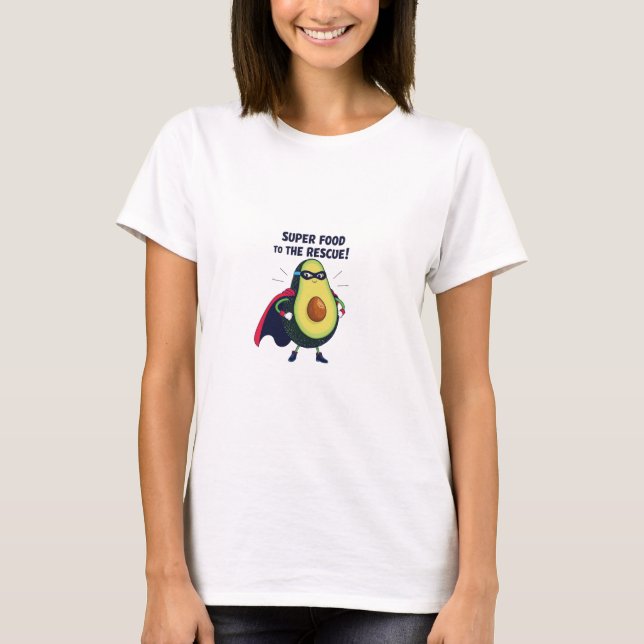 Funny Super Avocado Hero Design T-Shirt (Front)