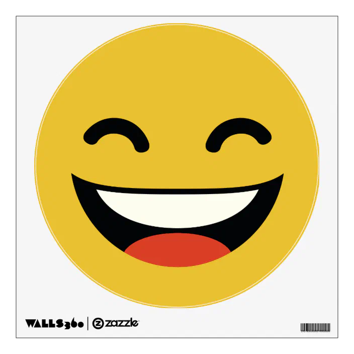 Funny Super Bright Smile Emoji Wall Decal Zazzle Com