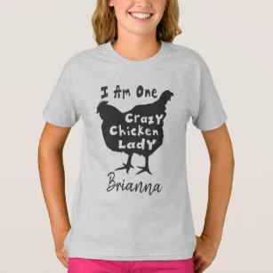 Funny Super Cute Crazy Chicken Lady Personalized T-Shirt