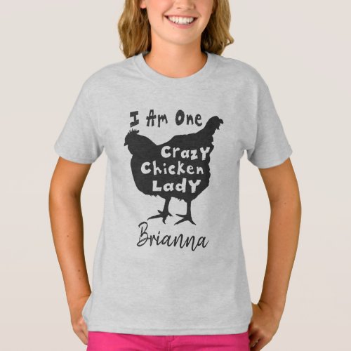 Funny Super Cute Crazy Chicken Lady Personalized T_Shirt
