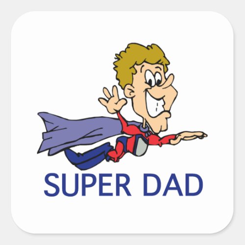 Funny Super Dad Square Sticker