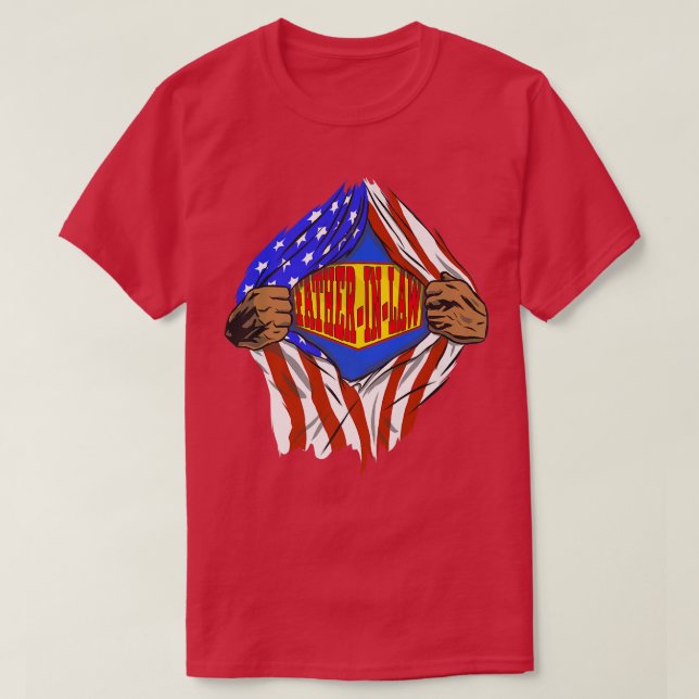 Funny Super FatherInLaw Hero Family  T-Shirt (Design Front)