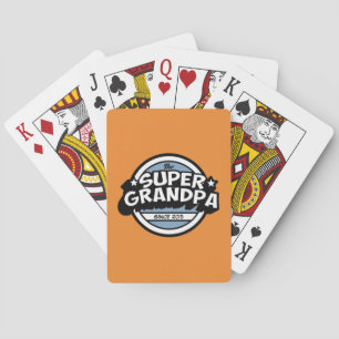 Funny Super Grandpa Poker Cards