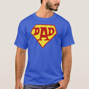 Funny Super Hero Dad Fathers Day Blue Vintage T-Shirt