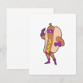 funny super hero hot dog character (Front/Back)