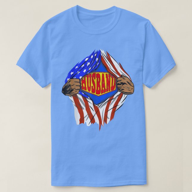 Funny Super Husband Hero Family  T-Shirt (Design Front)